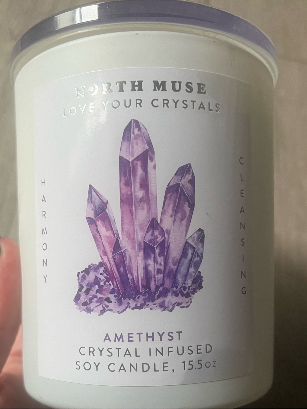 Amethyst Crystal-Infused Soy Candle